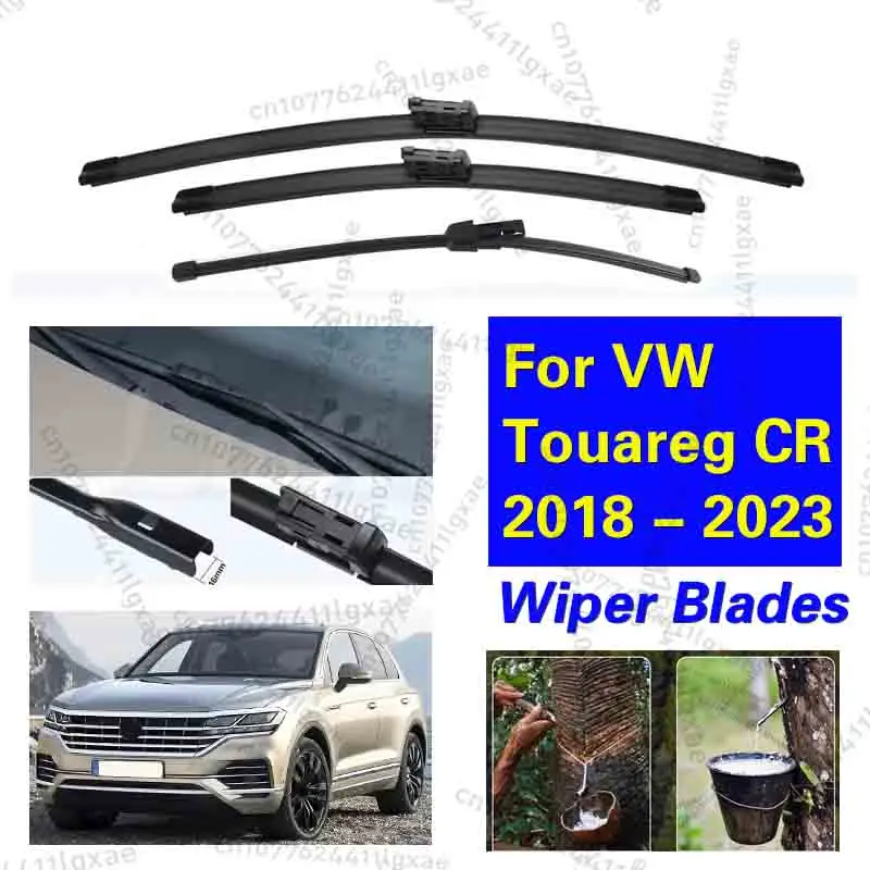 

For Volkswagen VW Touareg CR 2018 - 2023 Car Front Rear Wiper Blades Windshield Windscreen Brushes Car Accessories 26"+21"+14"