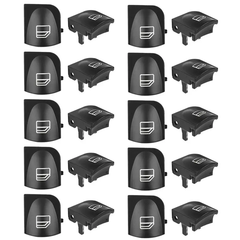 

20X крышки кнопок переключателя окна для Mercedes Benz W203 W208, передние левые + правые колпачки для ремонта оконных переключателей