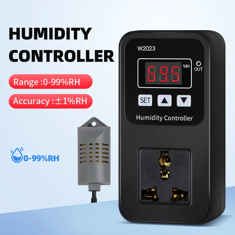 Display Digital Controlador de Umidade Soquete Umidificador Umidificação e Desumidificação Interruptor de Controle ac 110220v 1500w W2023
