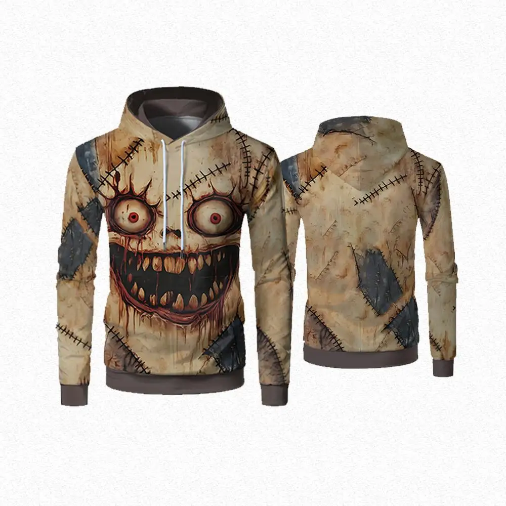 

Halloween 3D Horror Pattern Men's Hoodie Spring Autumn Fashion Casual Festival Clothing Men Women Halloween Party Sweatshirt Top
