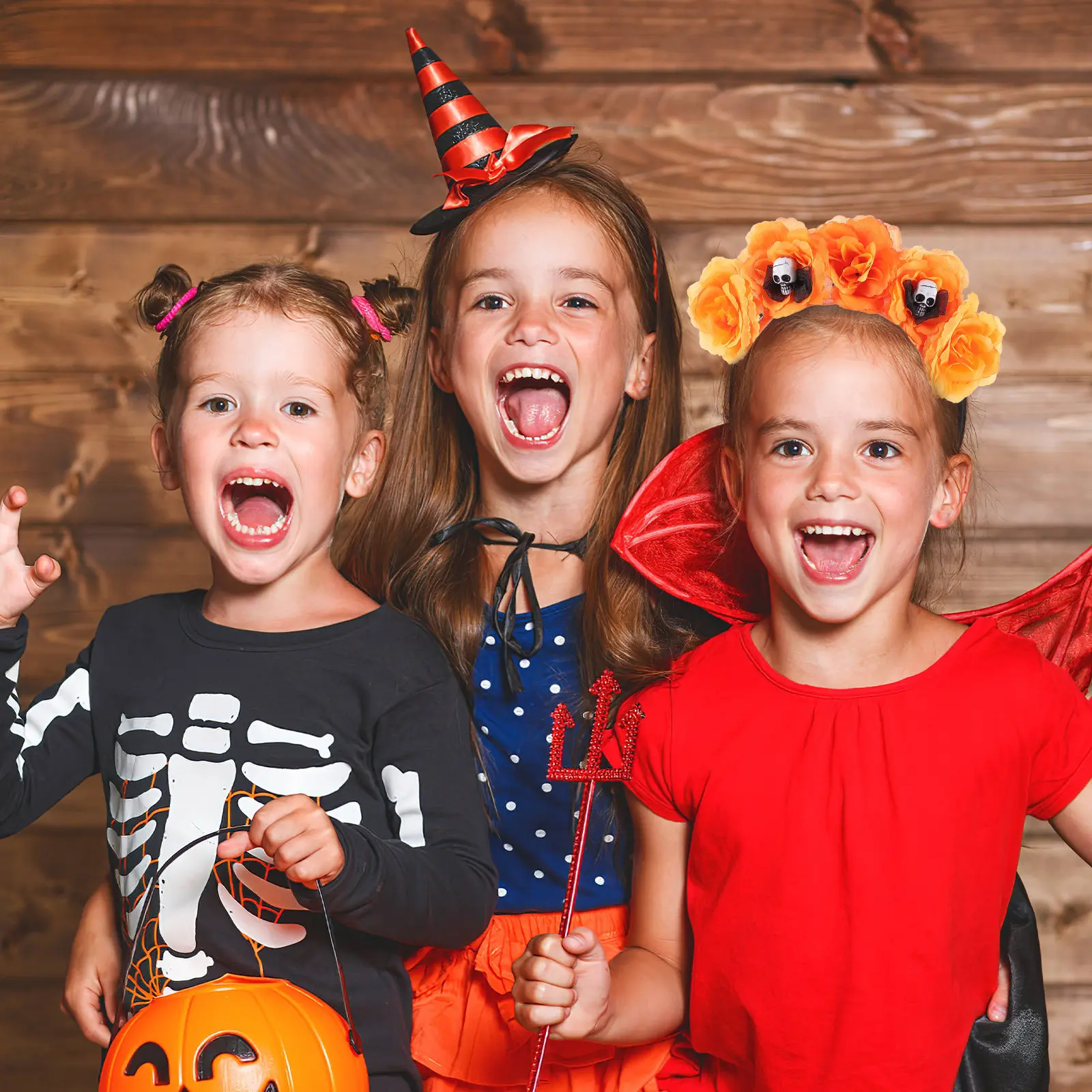 

6Pcs Halloween Skull Headband with Simulation Flower Design Lightweight Comfortable Hair Hoop for Girls Costume Party Carnival