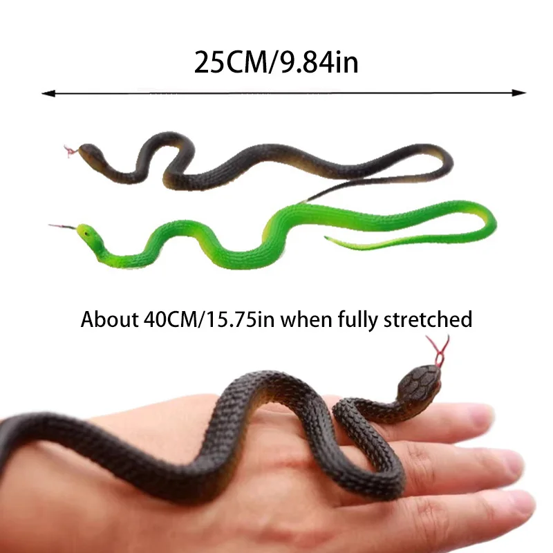 45cm Fake Realistic Rubber Toy Snake Simulation Anaconda Scary Halloween To Scare Birds Props Prank Trick Toy Accessories New
