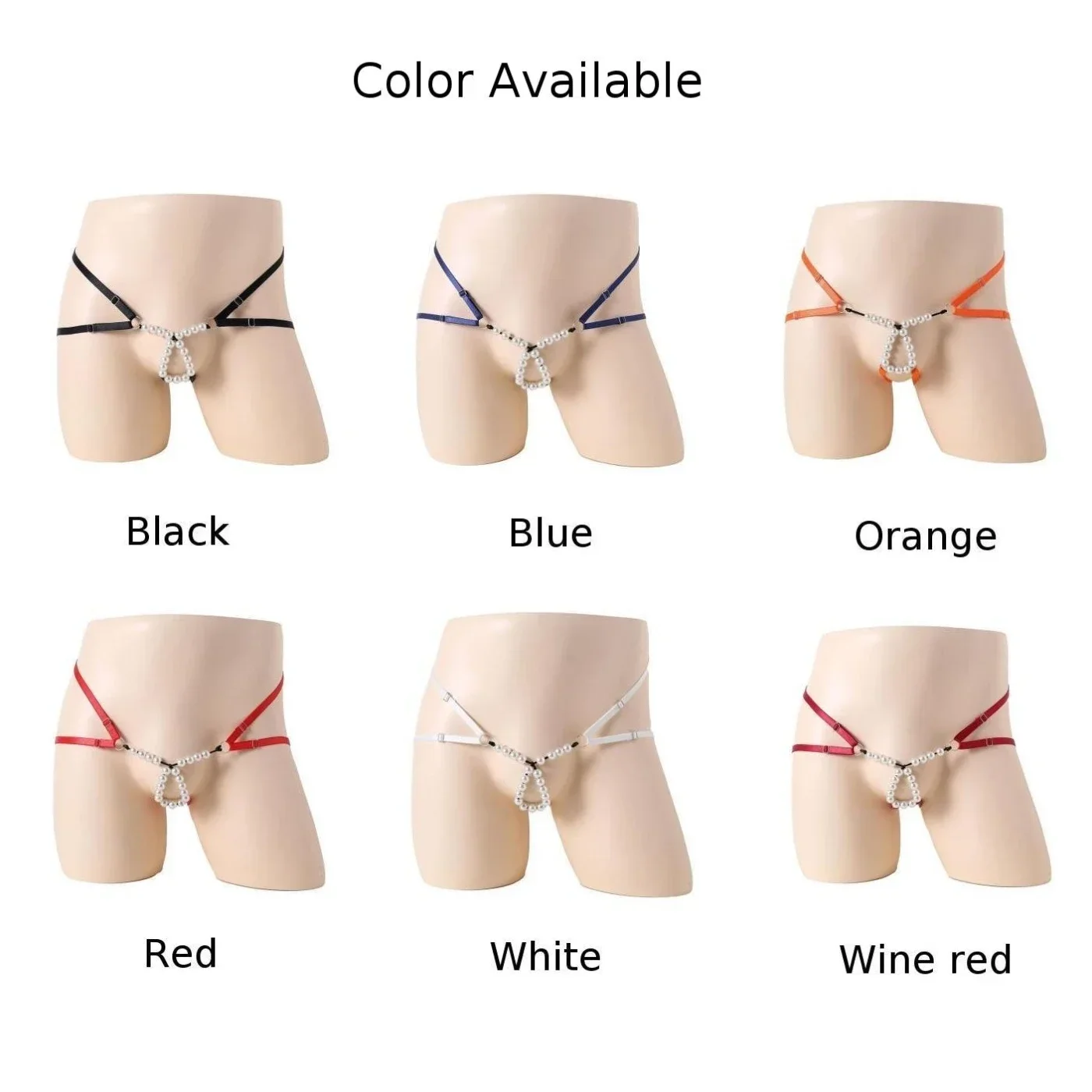 New Men Sexy Panties JockStraps Thongs G-String Underwear Low Waist Bead Lingerie Male Transparent Underwear Without Censorship