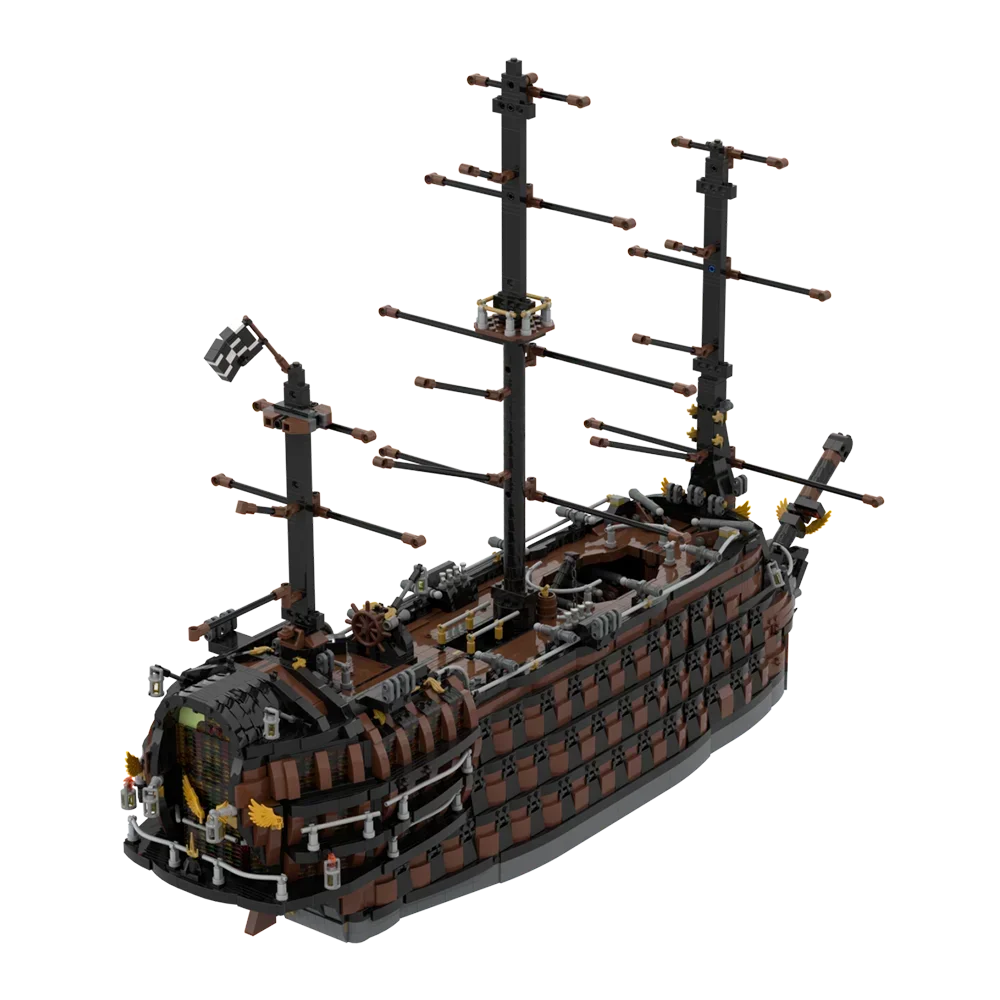 

Gobricks Brown Pirate Ship Bricks Revenge Warship Sailboat Ship Boat Building Blocks Set Creative Educational Toys Adult Gifts