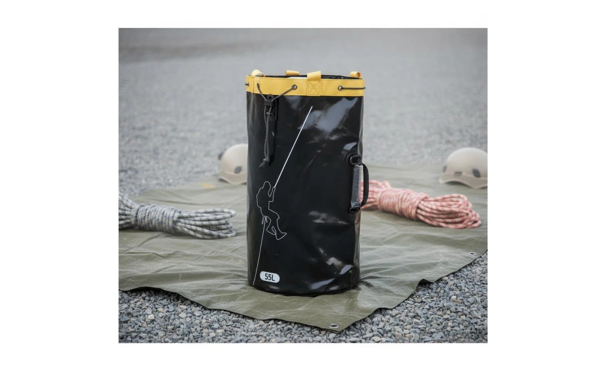 Rope Storage Backpack Drawstring Closure Climbing Rope Backpack Outdoor Gear Drain Hole Carry Handles for Climbers