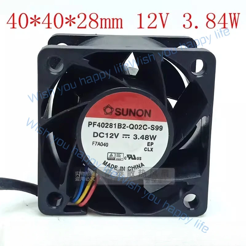 

L... for SUNON PF40281B2-Q02C-S99 4028 DC12V 3.48W 4-Wire Silent Cooling Fan