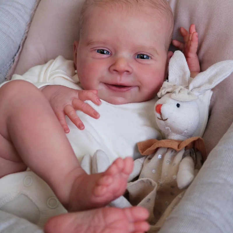 Poupées Bebe Reborn avec visage en polaire pour nouveau-né, taille douce, câlin réaliste, peau peinte à la main, veines visibles, 45cm