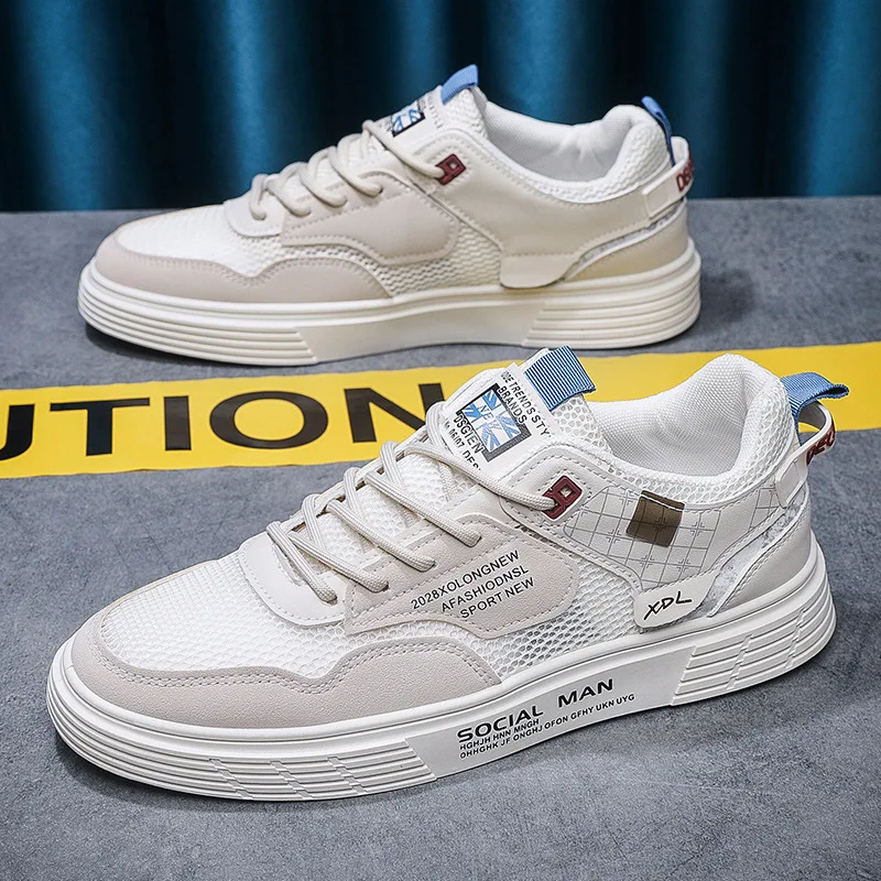 2025 zapatos nuevos de verano para hombre, zapatos blancos pequeños transpirables de caña baja, zapatos de moda para hombre, zapatos deportivos