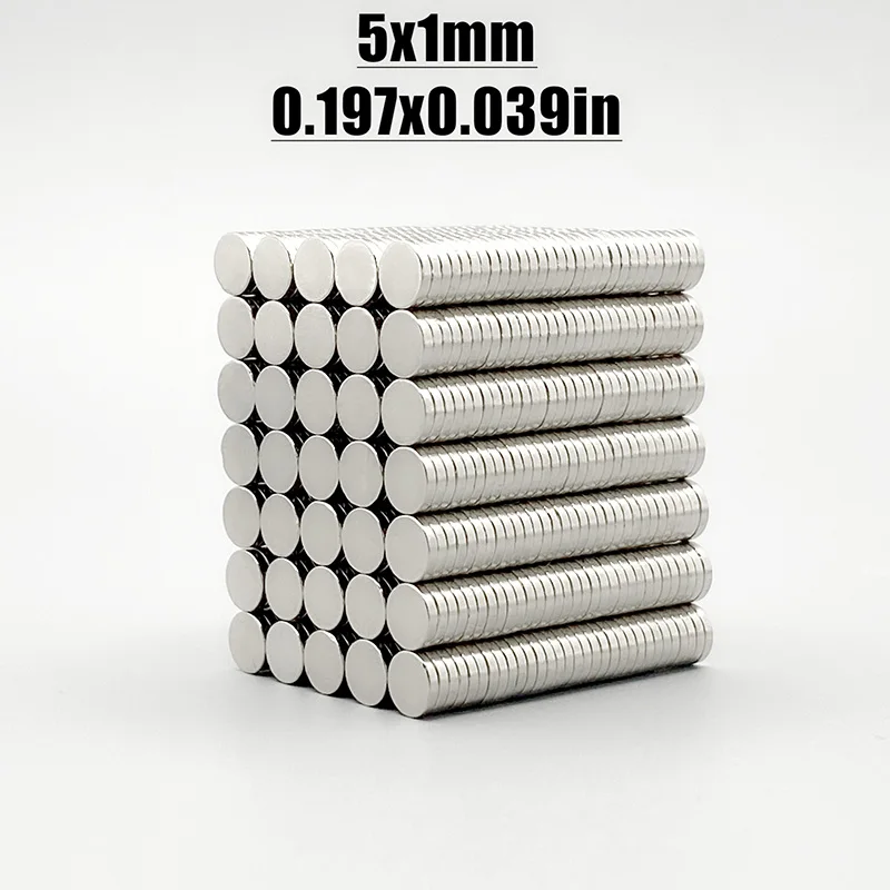 20/50/100/500/1000 Pcs 5x1 Neodymium Magnet 5mm x 1mm N35 NdFeB Round Super Powerful Strong Permanent Magnetic imanes Disc 5x1