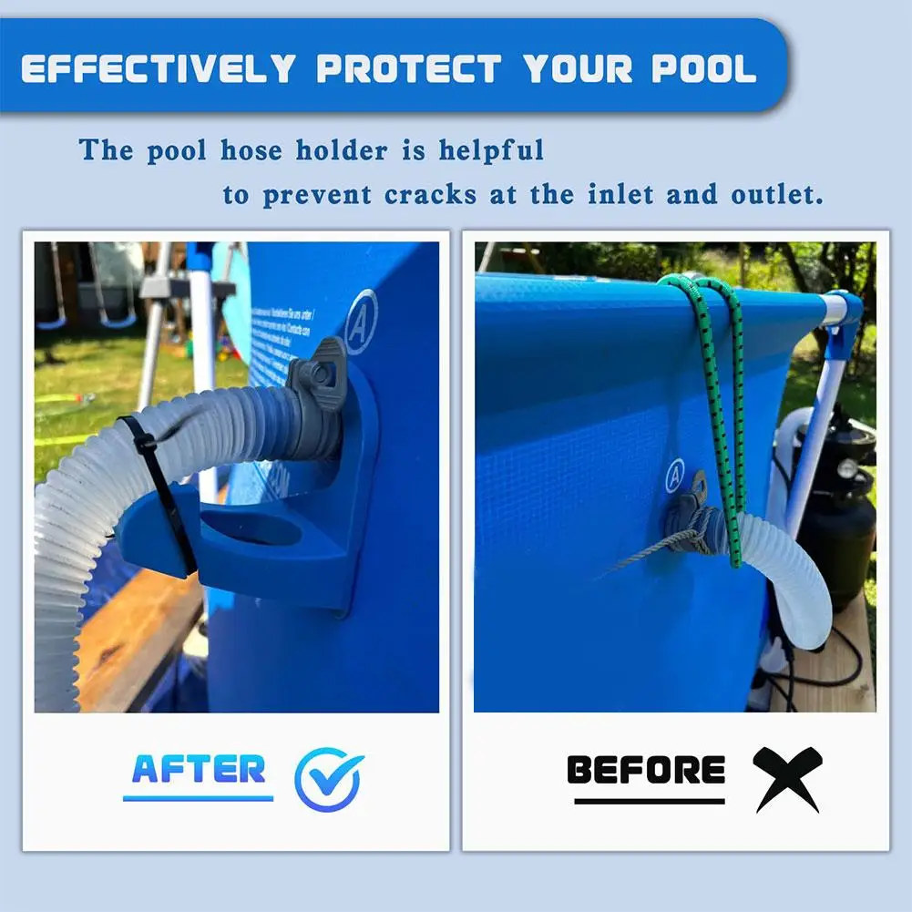2Pcs Swimming Pool Pipe Holder Mount Supports Pipes For Intex Bestway Ground Hose Outlet with Cable Tie Pool Accessories