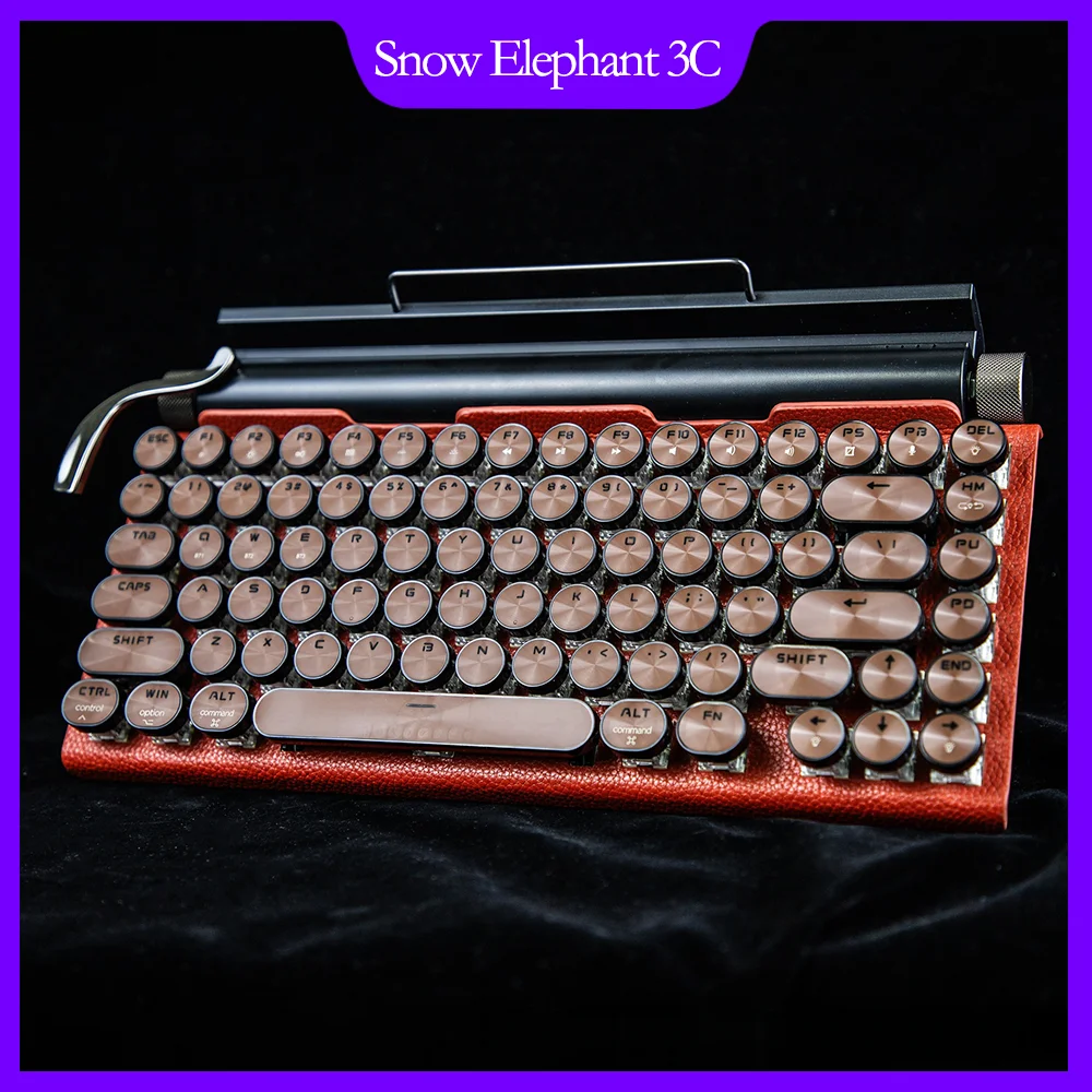 Retro Mechanical Keyboard RGB Punk Blue Switch Bluetooth Dual-Mode Customizable Hot-Swappable Custom Office  Paragraph Switch