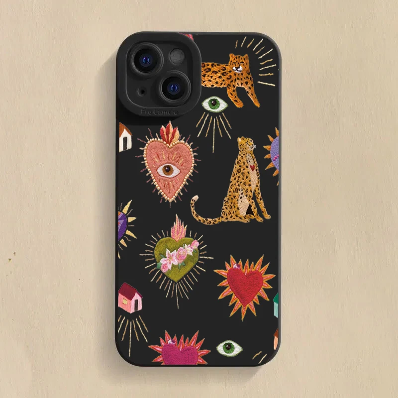 Floral Leopard Eyes Phone Case For Samsung Galaxy S26 S25 Ultra S24 S23 PlusA35 A36 S21 S22 A55 A56 A16  A53 A54 Anti-fall Cover - view 4