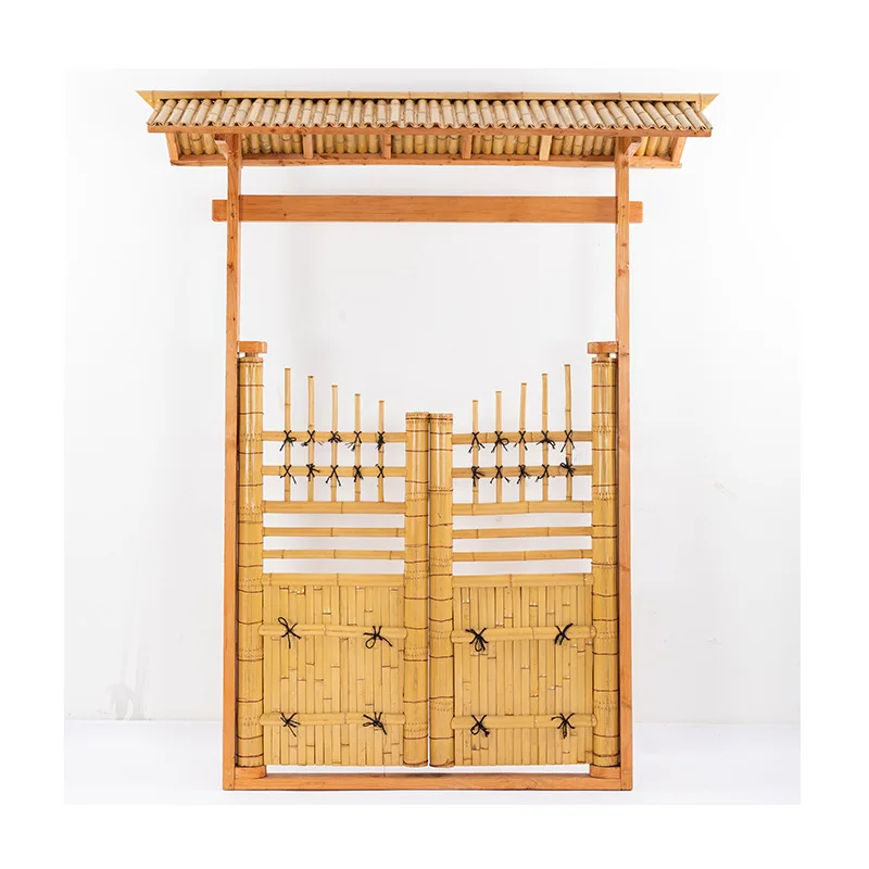 

Bamboo Fence Arch Outdoor Landscape Bamboo Gate Arch Grape Climbing Rattan Outdoor Bamboo Arch Garden Garden Gatehouse