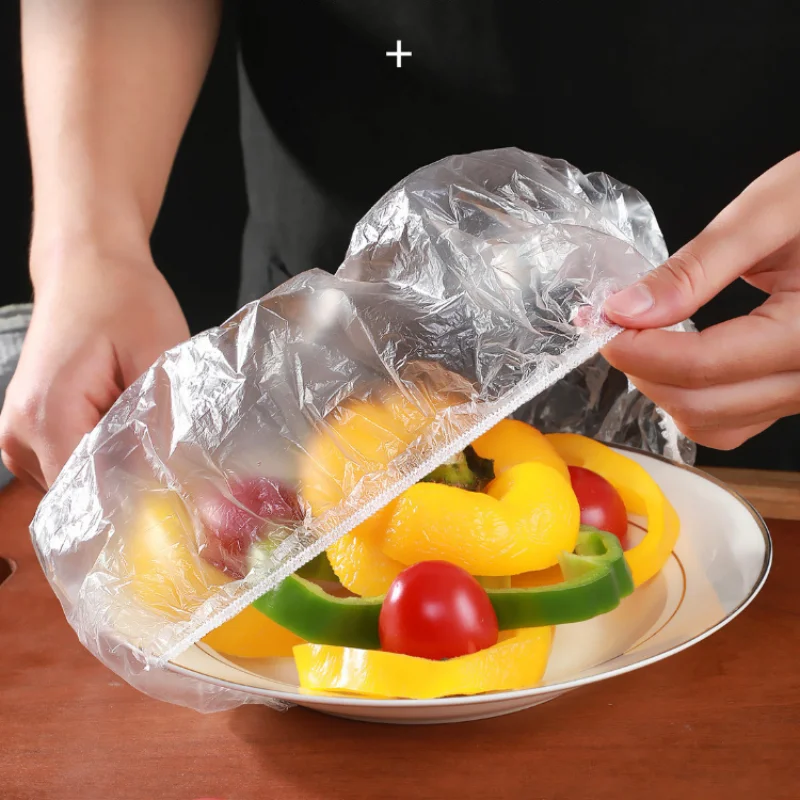 Disposable Plastic Food Cover Bags Food Grade Fruit Vegetable Storage Food Film Transparent Plastic Bag for Refrigerator Kitchen