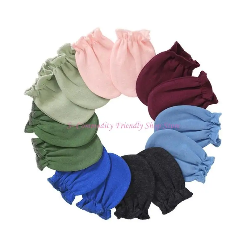 85ae 1 زوج طفل مضاد لخدش القفازات الناعمة القفاز الوليد #5