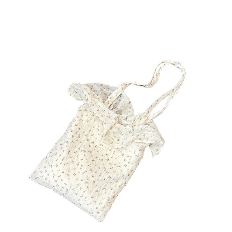 

Lovely Shoulder Bag Handbag Ruffled Waved Point Armpit Bag Large Capacity Shopping Bag Students School Bag