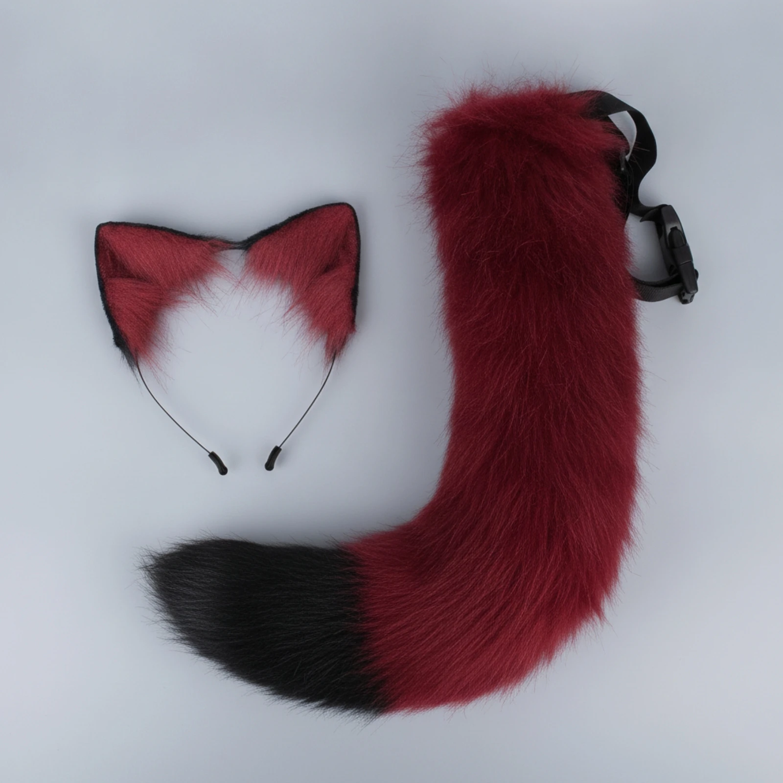 Animal Costume Set Easy to Wear Cat Ear and Canine Tail Costume Set Cat-Ear Headband with Pointed Ears Comfortable