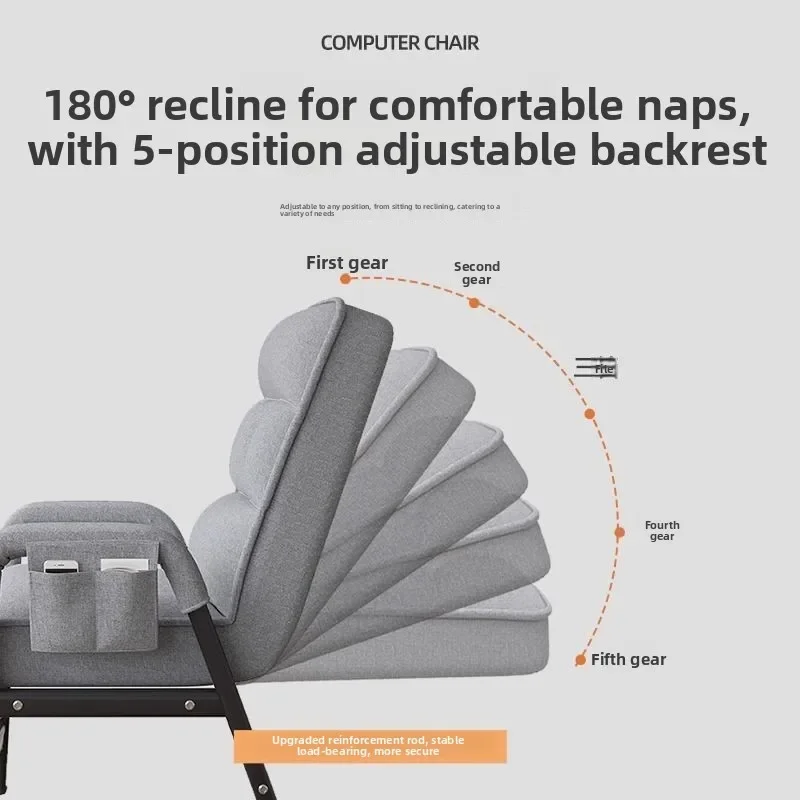 Ergonomic Gaming Chair Comfortable For Long Hours Foldable Recliner Home Office Dorm Computer Chair Adjustable Back Support view 4