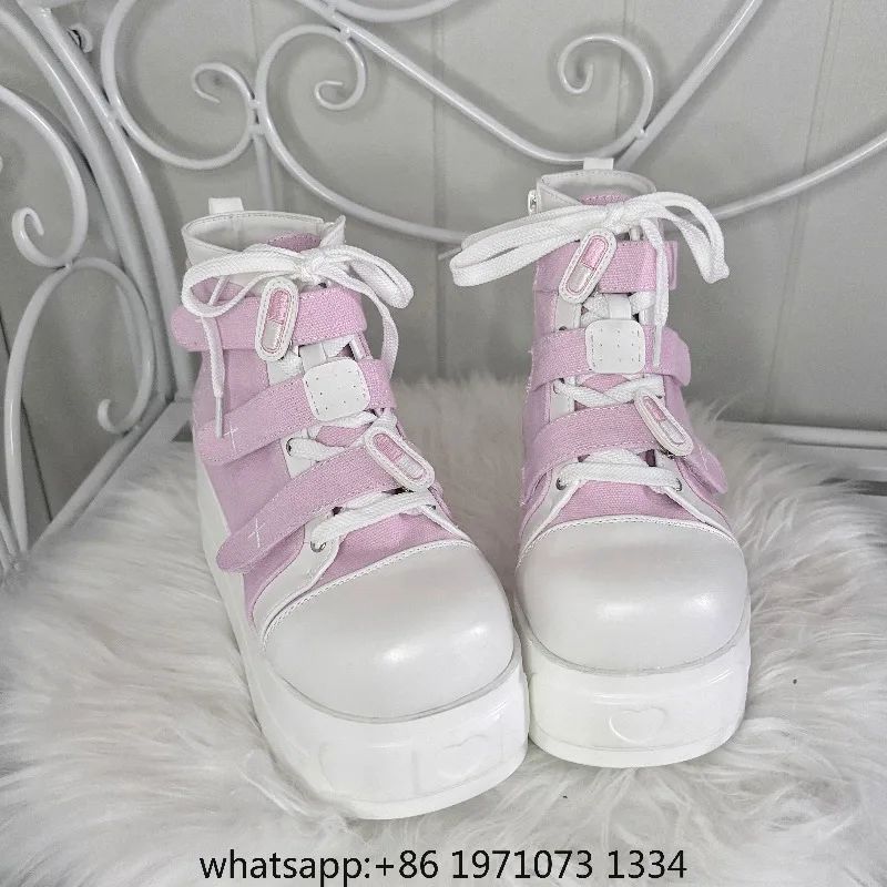 New Original Subculture Platform Canvas Shoes Japanese Style Round Head Versatile Sweet Cool Girls Single-mile Short Shoes