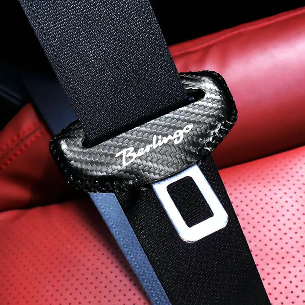 2pcs Leather Car Seat Belt Clip Extender Safety Seatbelt Lock Buckle Plug Cover for Citroen Berlingo  Auto Accessories