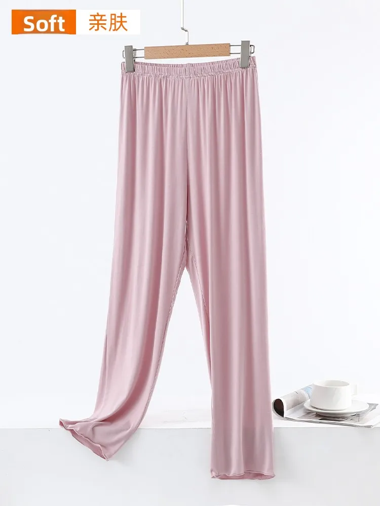 High Waist Modal Ladies Casual Pants Thin Home Sleepwear Straight Leg Long Trousers Spring Summer Fashion Comfortable Fit