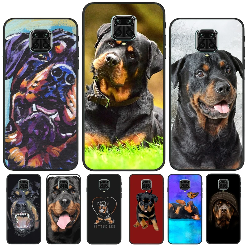 Cute Rottweiler Dog Case For Xiaomi Redmi Note 12 Pro 8 9 10 11 Pro Note 12S 11S 10S 9S 9C 10A 10C 12C Cover