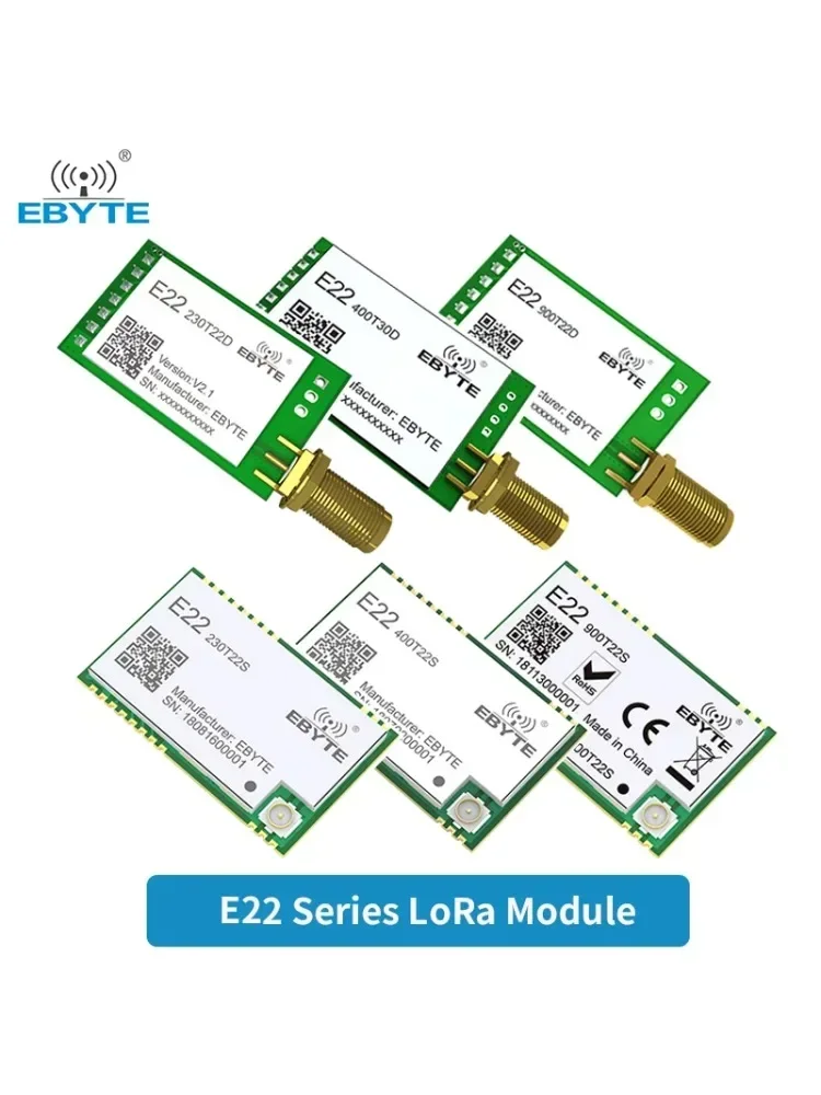 Moduł LoRa 170/230MHz 22/30/33/37dBm EBYTE E22 UART Seria SMD DIP Otwór na przewód SMA-K Moduł bezprzewodowy Płytka testowa — zdjęcie produktu 7