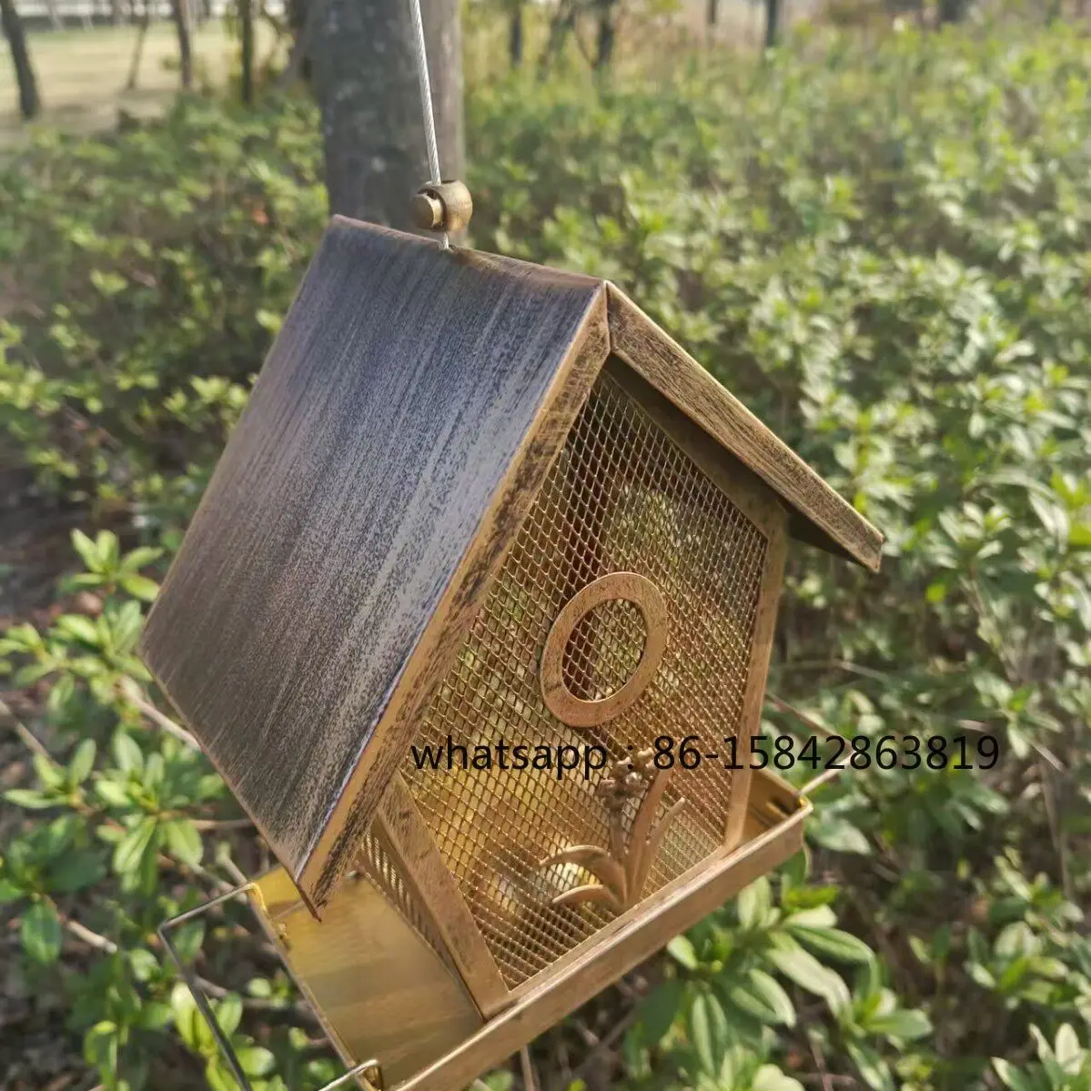 Creative, Metal Bird Feeder, Courtyard, House, Hanging, Outdoor Decoration, Hummingbird Dedicated