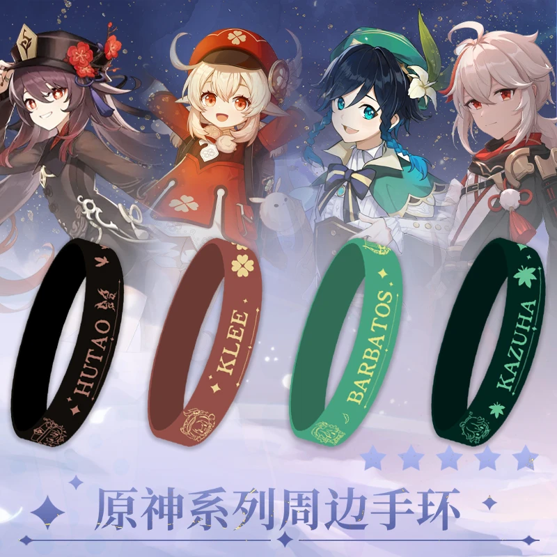 

Anime Genshin Impact Xiao Ganyu Zhongli Keqing Hu Tao Klee Venti Nilou Nahida Yae Miko Cosplay anti-mosquito silicone wristband