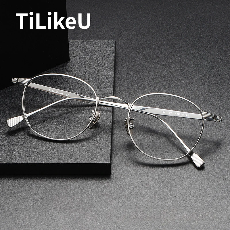 Designer Small Face Pure Titanium Round Eyeglass Frame ins Retro Literary Men Women New Custom Prescription Optics Glasses Frame