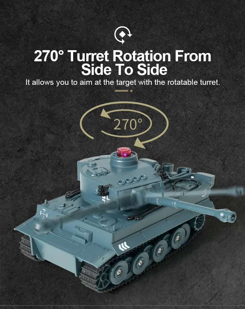 New RC Tank Model Remote Control War Tank Simulate Tank Engine Sound 2.4G Remote Control Programmable Tank Toys For Boys