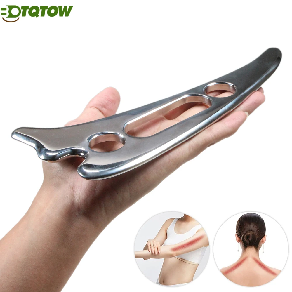 1PCS Metal Muscle Scraper & Myofascial Release Tool - Stainless Steel Gua Sha for Effective Deep Tissue Massage & Fascia Release