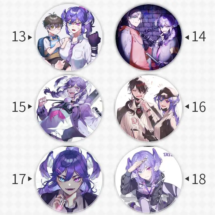 Selen Tatsuki Badge Brooch Vtuber Virtual YouTuber anchor Peripherals Pin Lapel Peripheral Hat Anime Peripheral Trinket Creative