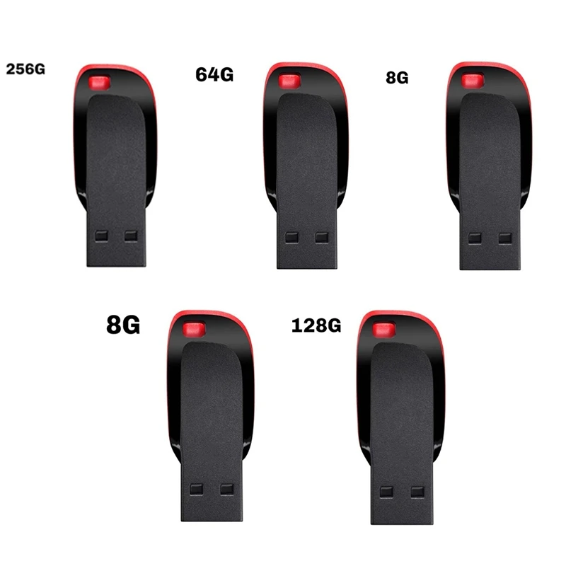 محركات أقراص فلاش USB صغيرة عالية السعة 2.0 محرك أقراص سلسلة مفاتيح مجاني باللون الأسود 8G عصا ذاكرة تخزين