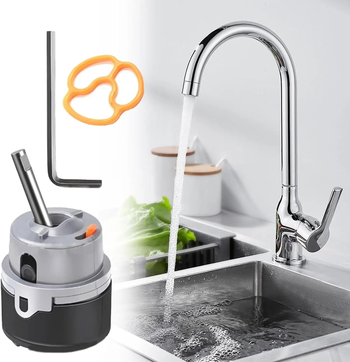 

RP50587 Сменный картриджный клапан, совместимый с смесителями для кухни и туалета с одной ручкой DST — включает шестигранный ключ