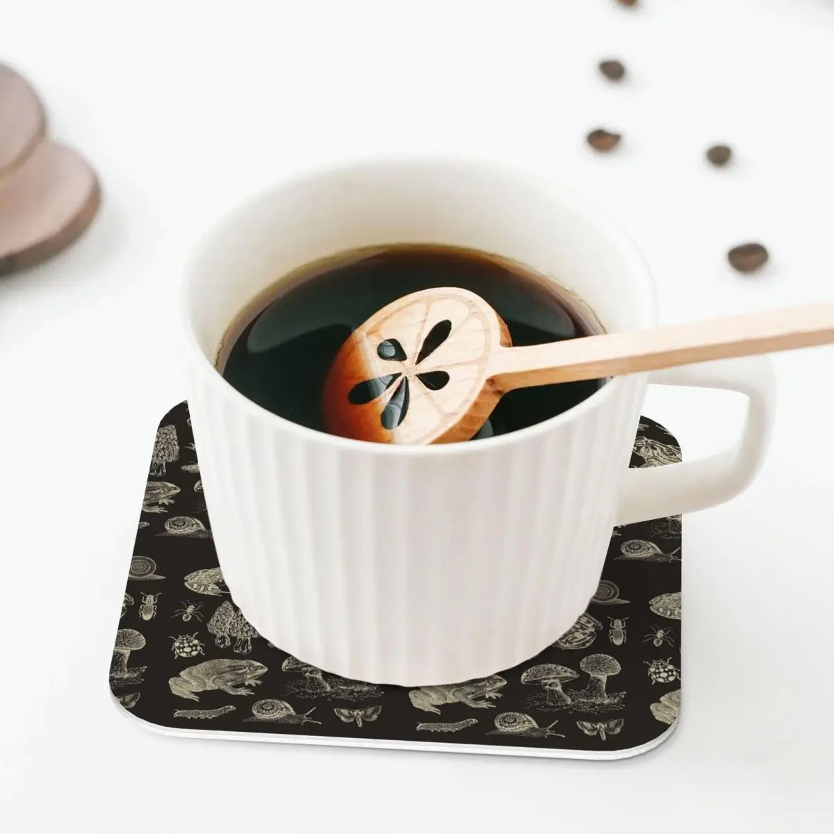 Frog, Mushroom, Snail, And Moth Insects Coasters Coffee Mats Mug Cup Placemats Tableware Pads for Home Kitchen Dining Bar