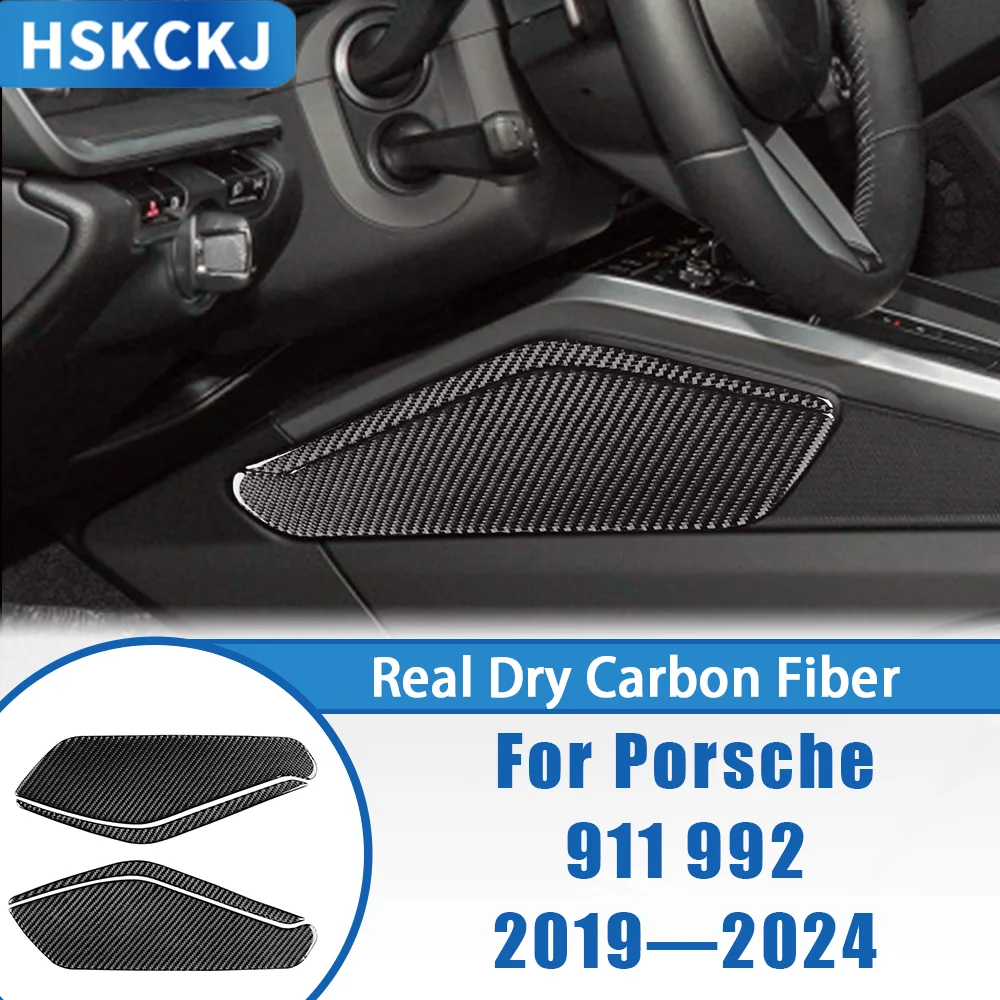 

Carbon Fiber Gear Console Sides Panel Interior Cover Trim Modification Sticker Car Accessories For Porsche 911 992 2019—2024