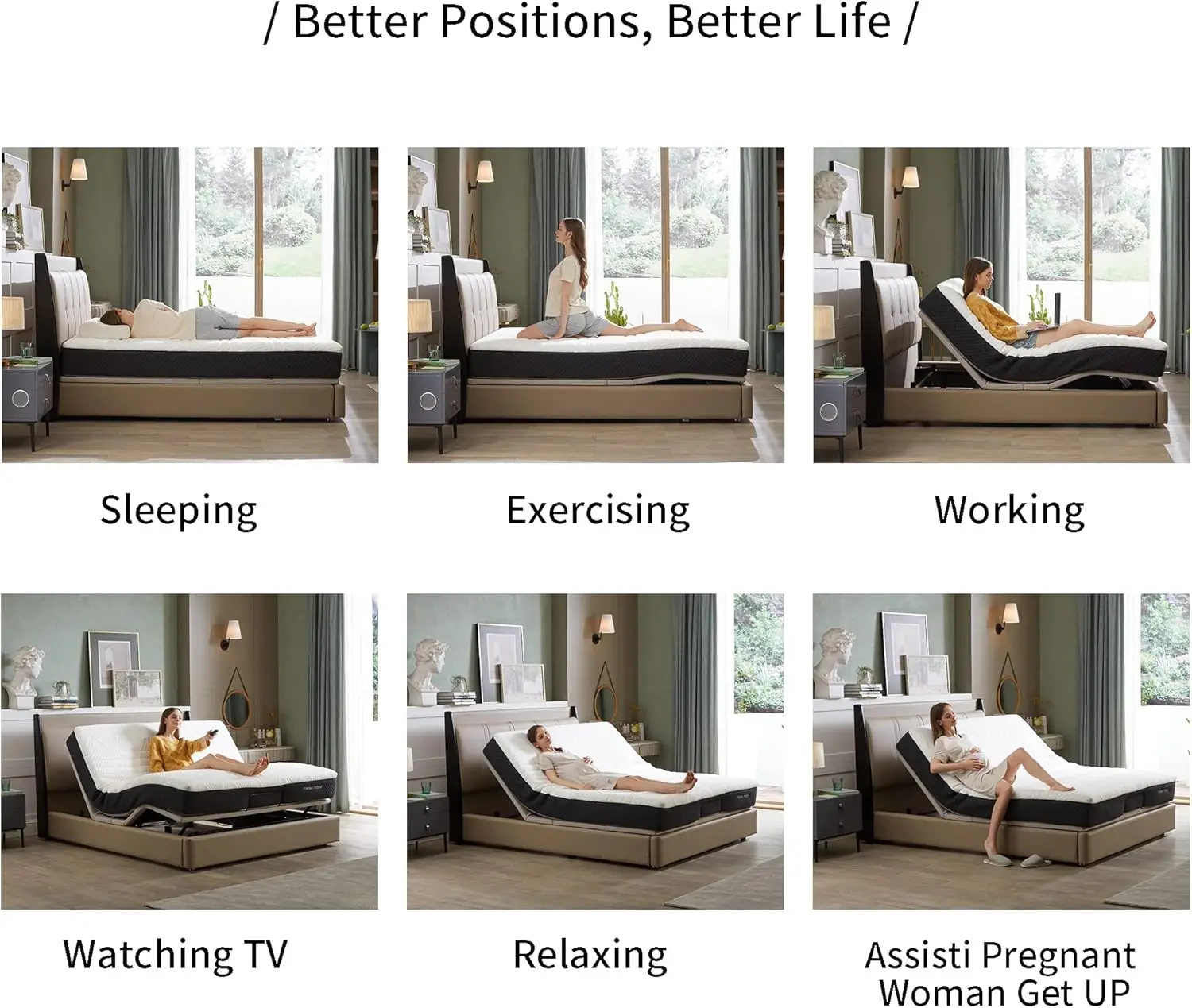 Adjustable Bed Frame Base, Wireless, 5 Minutes Quick Assembly, Zero Clearance, Zero Gravity, Whisper Quiet Durable Motor,