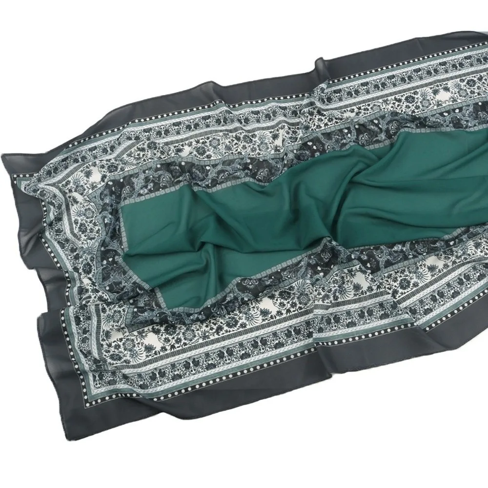 

Elegant Chiffon Ethnic Style Scarf Print Long Islamic Turban Thin 70*170cm Wraps Shawl Female