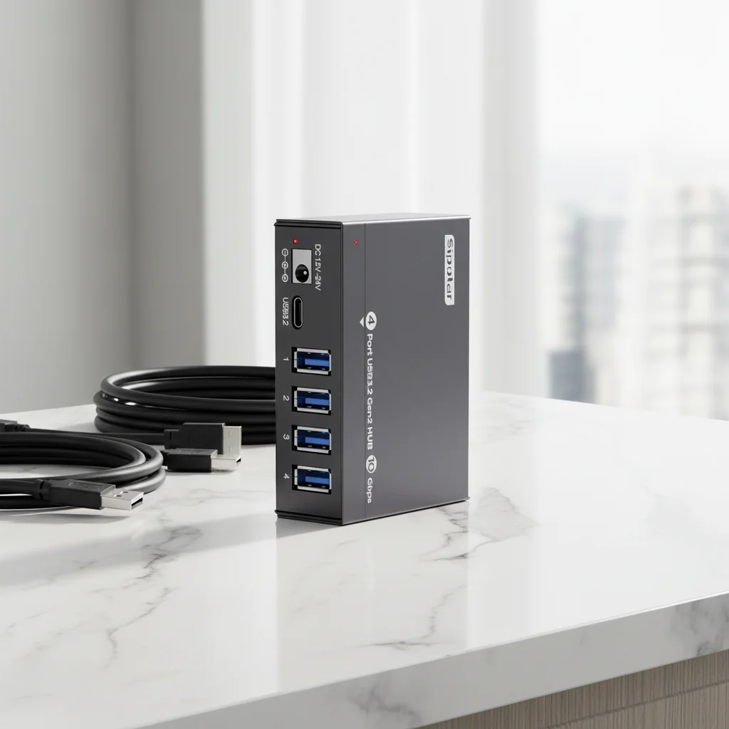 

Durable Cold-Rolled Steel Enclosure USB Hub with Enhanced Heat Dissipation