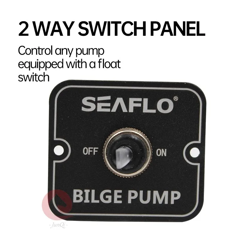 

Seaflo DC12V 24V Marine RV Switch Panel SFSP-02 Bilge Pump Aluminum Switch 2-Way Control Panel