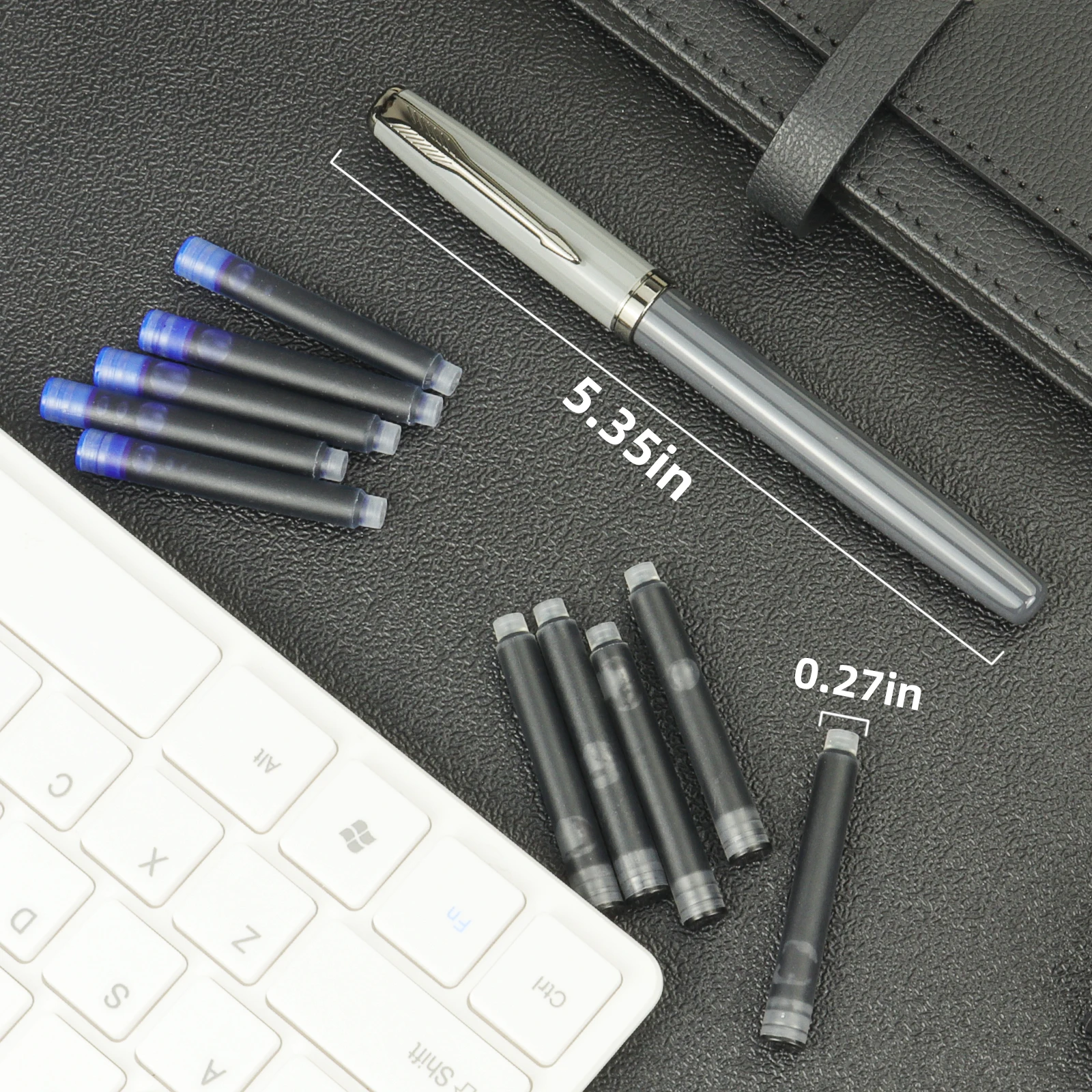 Fountain Pen Set for Writing, Medium Morandi Color Nib Fountain Pen, Comes with 5 Black and 5 Blue Refills, Best Pen Gift Set, P