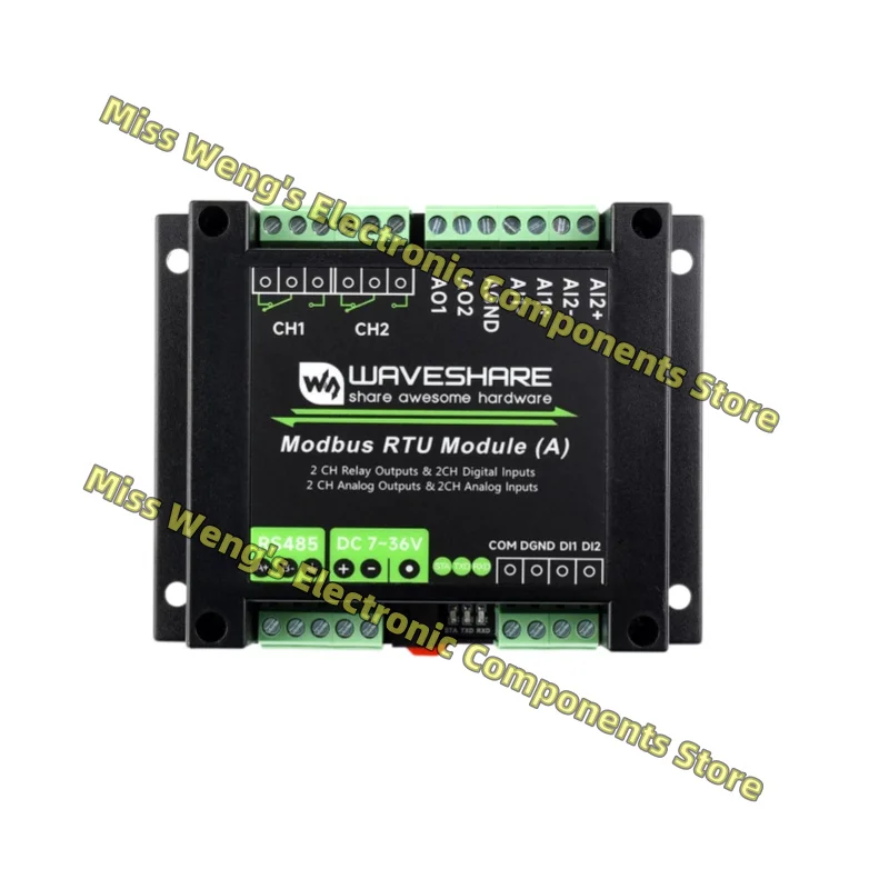 Modbus RTU Module (A) Hybrid input/output module with 2-channel relay voltage/current acquisition