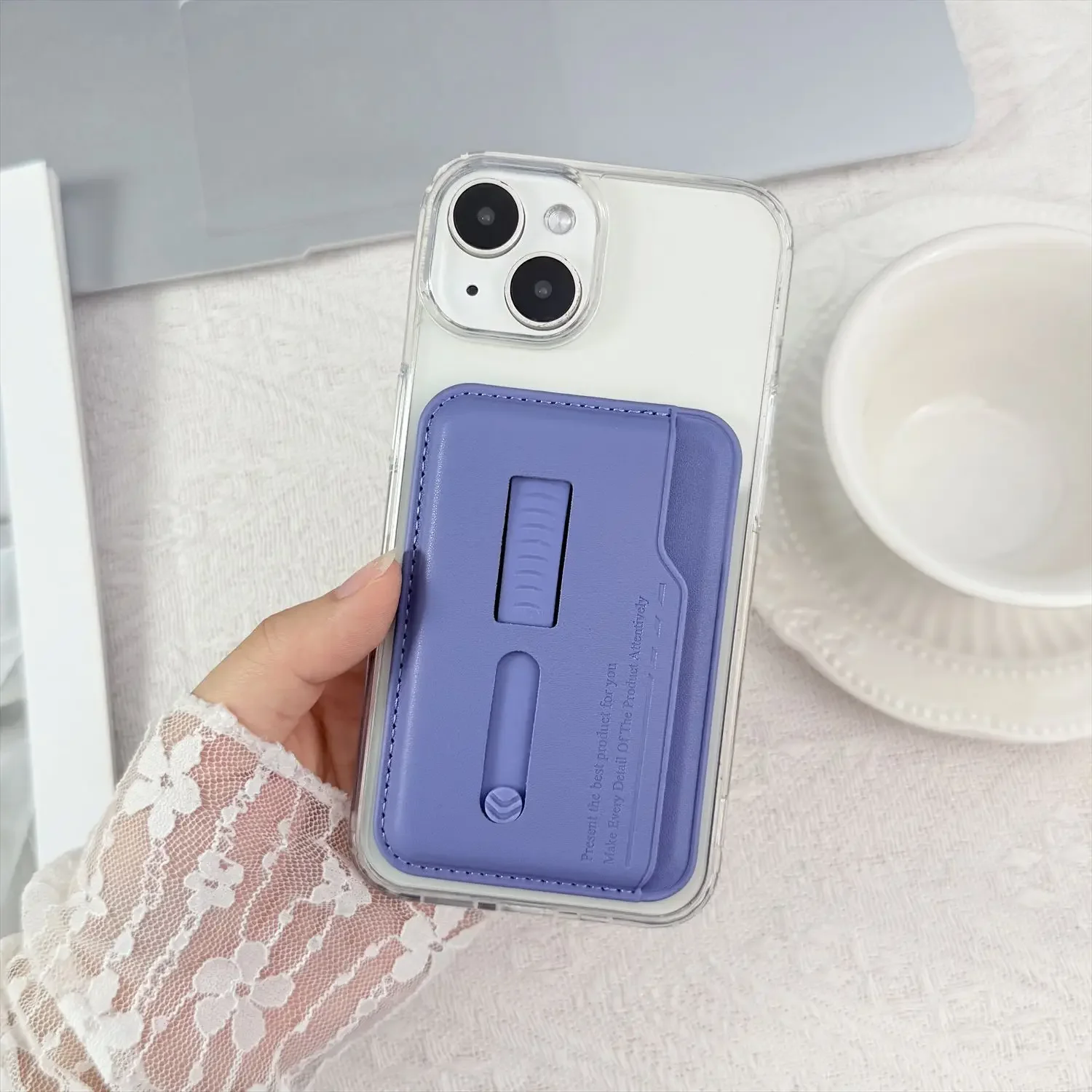 Starker magnetischer Kartenhalter mit Fächern für Magsafe Apple iPhone 17 16 15 14 18 Pro Max mit Kartenhalter, Fingerring und Handgelenkschlaufe – Detail 14