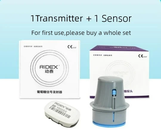 Aidex glucose sensor CGMS Aidex continue glucosemonitor sensor zender Diabetes CGM 24 uur realtime monitor scan Free Libre - afbeelding 1