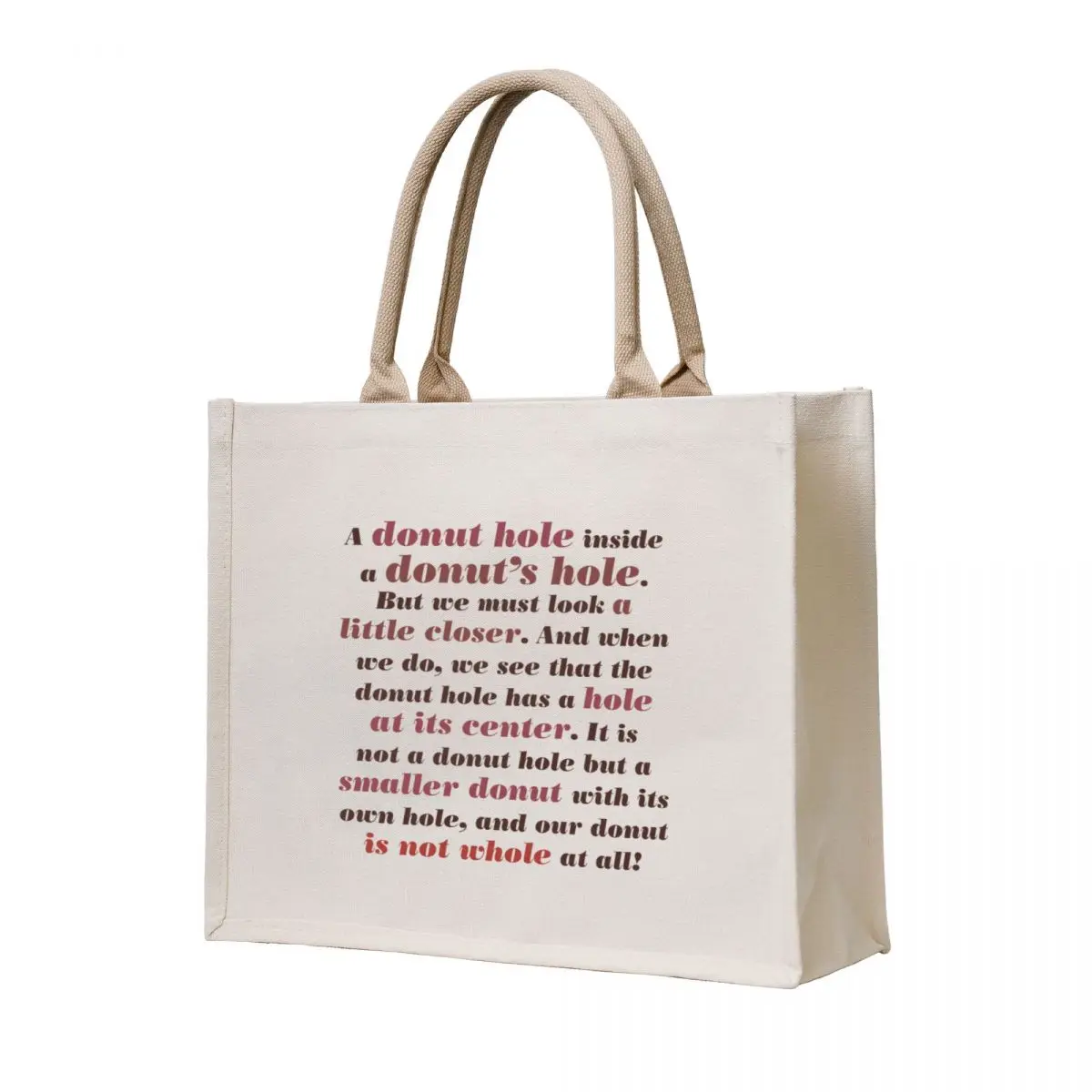 

Full Quote: A Donut Hole Within A Donut's Hole, Knives Out Tote Bag shopper bag women canvas hand bags