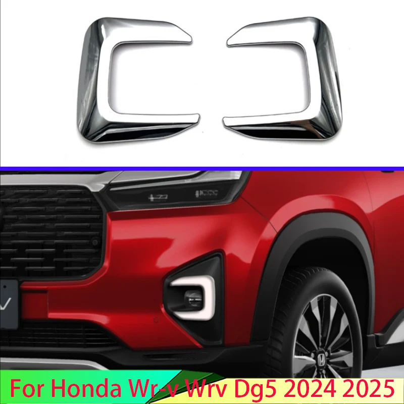 

For Honda Wr-v Wrv Dg5 2024 2025 Car Accessories ABS Chrome Front Fog Light Lamp Cover Trim Molding Bezel Garnish