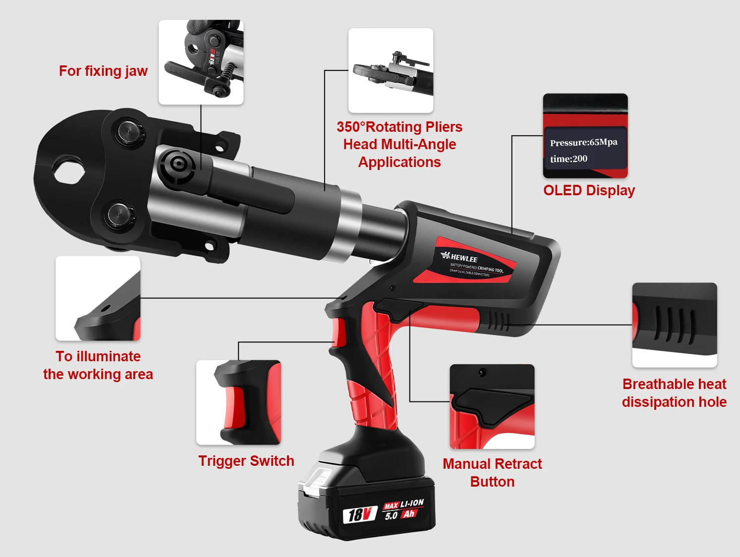 50KN аккумуляторный пресс-инструмент портативный гидравлический электрический профессиональный пресс-инструмент сантехнический фитинг медный Pex набор инструментов для прессования труб