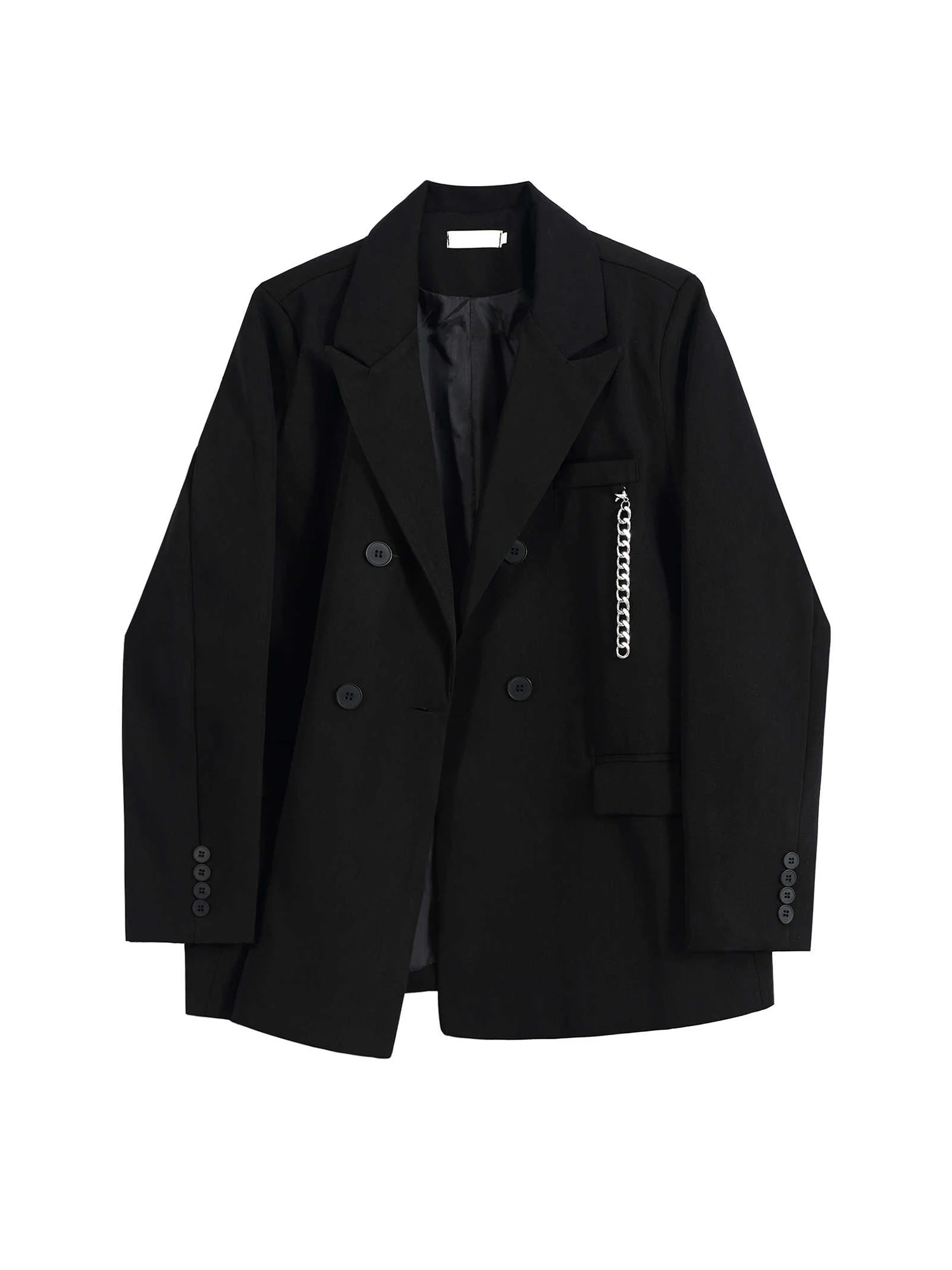 Women's Black Gothic Emo Blazer Jacket Vintage Oversize Suit Coat Y2k Harajuku Single Breasted Long Sleeve Outerwear Autum 2025