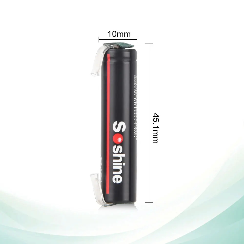 Soshine AAA 10440 Li-ion Rechargeable Battery with Welding Tabs 3.7V 350mAh 10440 Lithium Batteries for Console Toys Recorder